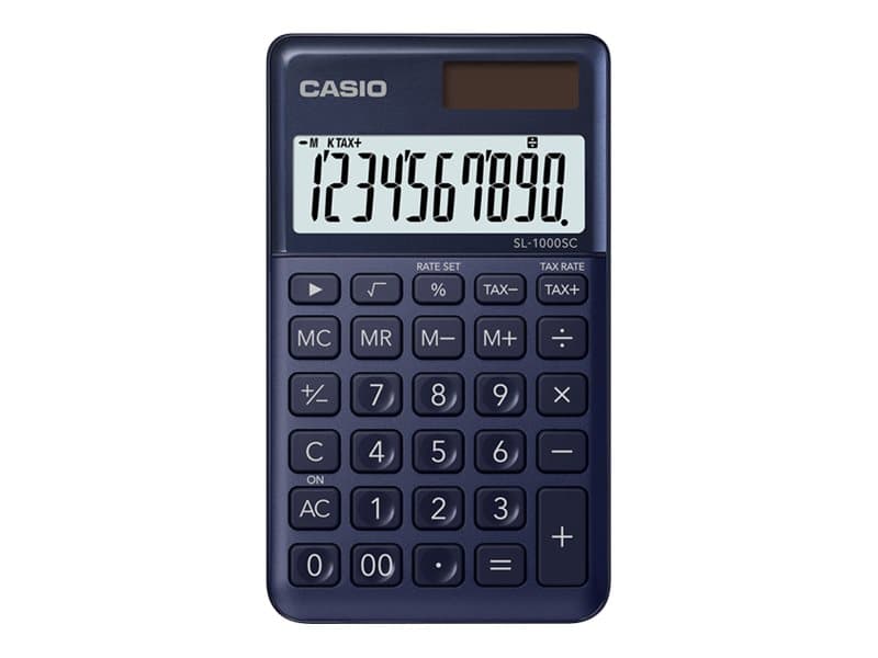 Casio SL-1000SC - Fickkalkylator - 10 siffror - solcellspanel, batteri - marin