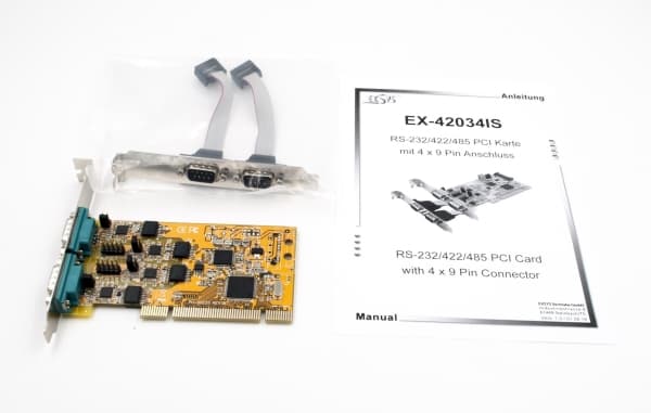 EXSYS EX-42034IS, PCI, Serial, RS-485, RS-422, RS-232, Orange, 16 B, 8, 7