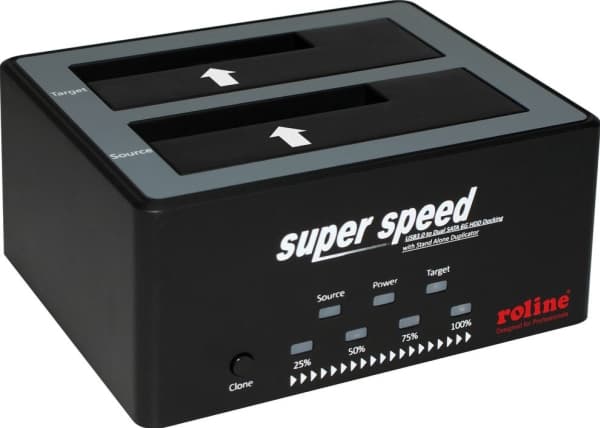 ROLINE 16.01.4122, HDD, SSD, SATA, Serial ATA II, Serial ATA III, 2.5,3.5", 4 TB, USB 3.2 Gen 1 (3.1 Gen 1) Type-B, 5 Gbit/s