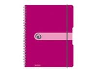 Herlitz to go - Spiralblokk - spiralbundet - A4 - 80 ark / 160 sider - hvitt papir - rutet - berry cover