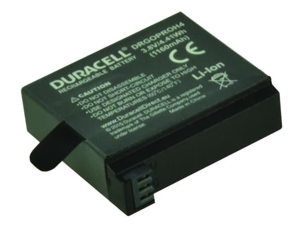 Duracell - Akut - Li-Ion - 1160 mAh (pakkeja 2 kpl) - GoPro HERO4:ään