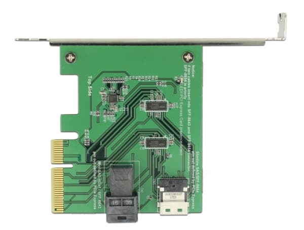 Delock PCI Express x4 Card U.2 NVMe to 1 x internal SFF-8654 4i + 1 x internal SFF-8643 - Low Profile Form Factor - Kontrollerkort - U.2 NVMe - låg p