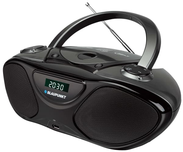 Blaupunkt BB14BK, 2 W, CD-opptaker, Sort, LCD, Strøm, Batteridrevet, 230 mm