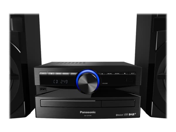 Panasonic SC-UX104EG, Kodin miniaudiojärjestelmä, Musta, 1 levyt, 300 W, 2-suuntainen, 13 cm