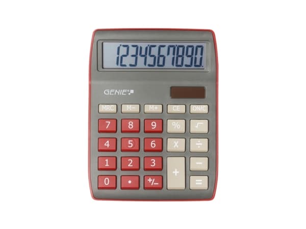 GENIE 840 DR - Skrivbordskalkylator Röd