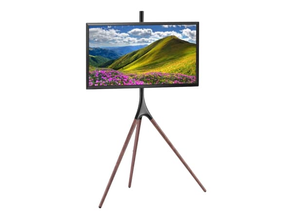 TECHly - Stativ - tripod - for flatpanel - mørk valnøttfarge - skjermstørrelse: 45"-65" - plassering på gulv