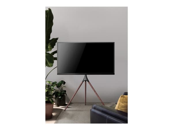 TECHly - Stativ - tripod - for flatpanel - mørk valnøttfarge - skjermstørrelse: 45"-65" - plassering på gulv