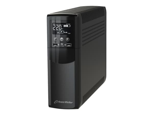 PowerWalker VI 800 CSW FR - UPS - AC 170 - 280 V - 480 Watt - 800 VA - 9 At - USB - utgangskontakter: 4 Sort