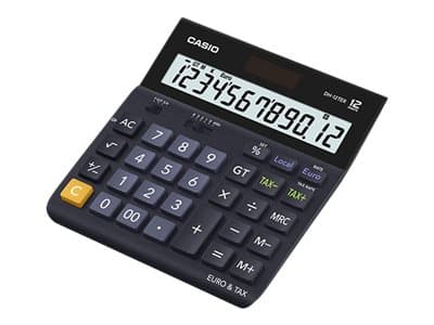 Casio DH-12 TER - Skrivbordskalkylator - 12 siffror - solcellspanel, batteri