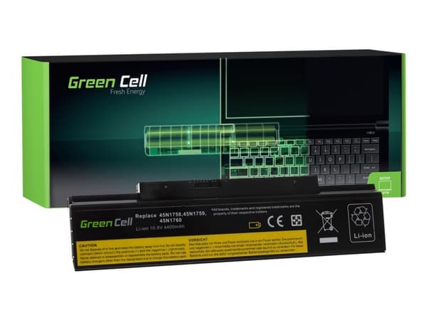 Green Cell - Batteri til bærbar PC (tilsvarer: Lenovo 45N1759, Lenovo 45N1758) - litiumion - 6-cellers - 4400 mAh - svart - for Lenovo ThinkPad E560