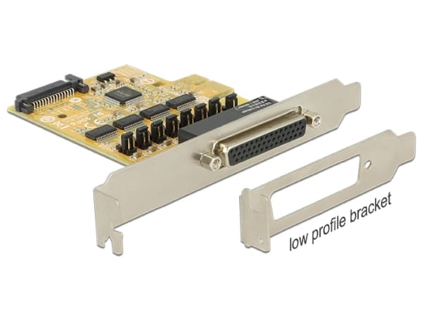 Delock PCIe x1 seriell 4x RS-232 med strømforsyning (89447)