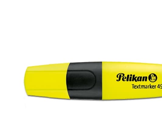 Pelikan 490 Highlighter, 1 stk, Gul, Gul, Polypropylen (PP)