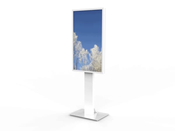 HI-ND Floorstand Glass with Casing 55" - Stativ - for digitalsignerings-LCD-panel - metall, glass - hvit, RAL 9003 - skjermstørrelse: 55" - montering