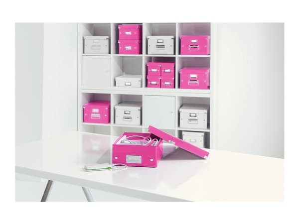 Leitz Click & Store - Medieoppbevaringseske - kapasitet: 22 DVD, 44 DVD (smalboks) - hvit