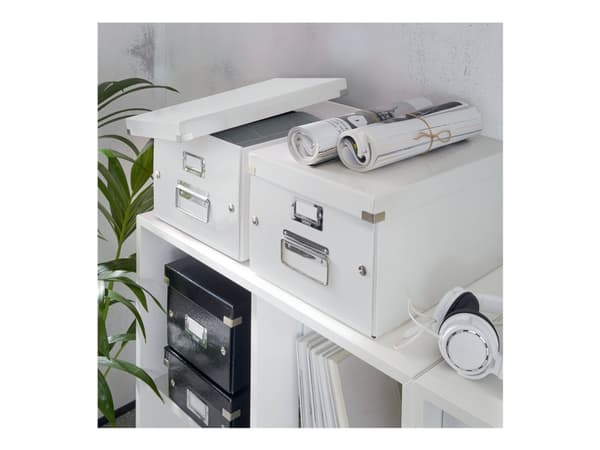 Leitz Click & Store - Medieoppbevaringseske - kapasitet: 22 DVD, 44 DVD (smalboks) - hvit