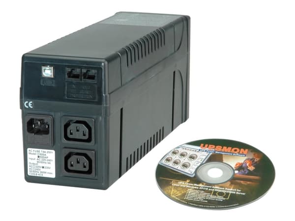 VALUE 800 - UPS - AC 230 V - 480 watt - 800 VA - USB - utgangskontakter: 2 - svart