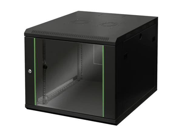 DIGITUS Dynamic Basic DN-19 09U-6/6-EC-SW - Rack skåp - väggmontering - svart, RAL 9005 - 9U - 19"