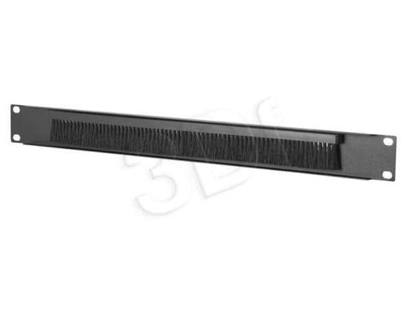Triton Straight-way panel 1U with brush, Musta, 1U