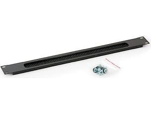 Triton Straight-way panel 1U with brush, Musta, 1U