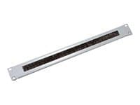 Triton Straight-way panel 1U with brush, Musta, 1U