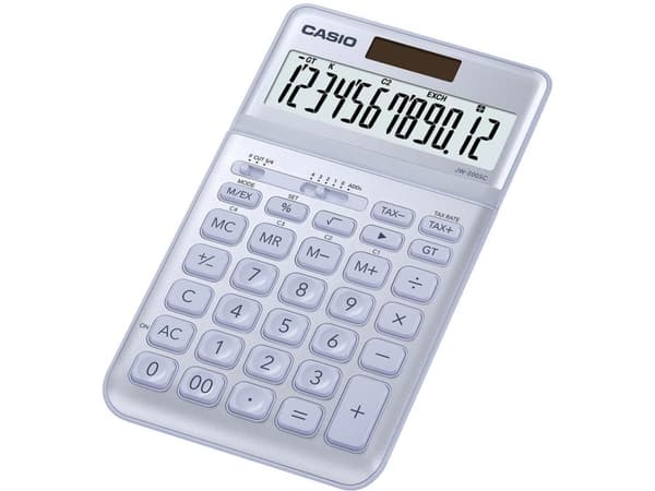 Casio JW-200SC - Skrivebordskalkulator - 12 sifre - solpanel, batteri - blå