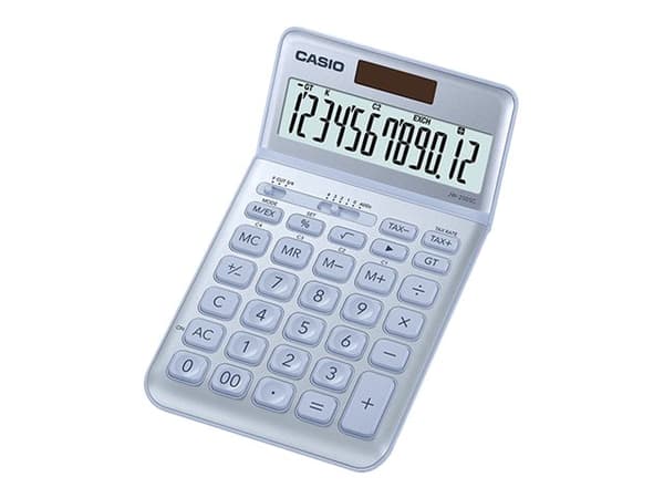 Casio JW-200SC - Skrivebordskalkulator - 12 sifre - solpanel, batteri - blå