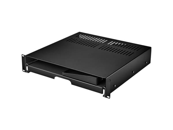 Renkforce RF-3429156 19-tums nätverksskåp Lådor 2 U utdragbara Lämplig för skåpdjup: från 500 mm Svart