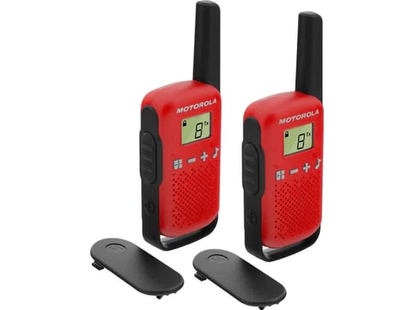 Motorola Talkabout T42 - Bærbar - toveis radio - PMR - 446 MHz - 16-kanalers - svart og rød (en pakke 2)