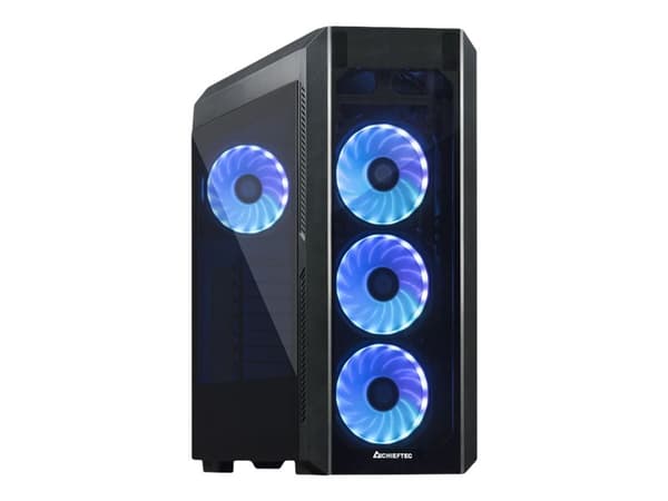 Chieftec Gamer Series SCORPION 3 - Tower - ATX - genomskinlig sidopanel (härdat glas) - ingen strömförsörjning (ATX) - svart - USB/ljud