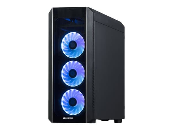 Chieftec Gamer Series SCORPION 3 - Tower - ATX - genomskinlig sidopanel (härdat glas) - ingen strömförsörjning (ATX) - svart - USB/ljud
