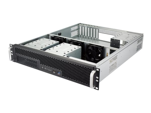 FANTEC SG-290 - Kan monteras i rack - 2U - ingen strömförsörjning (ATX) - svart, silver - USB