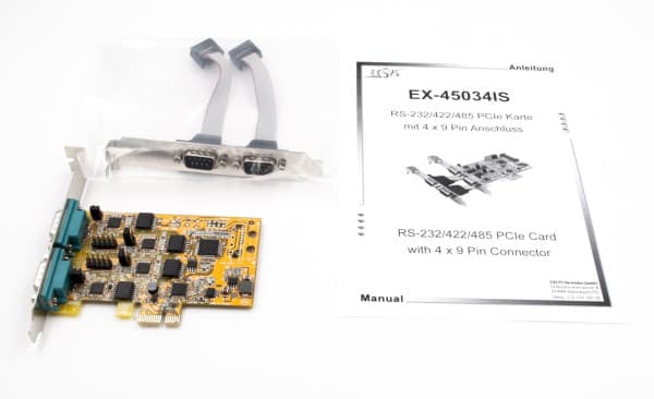EXSYS EX-45034IS, PCIe, Serial, RS-232/422/485, Grå, PC, Passiv