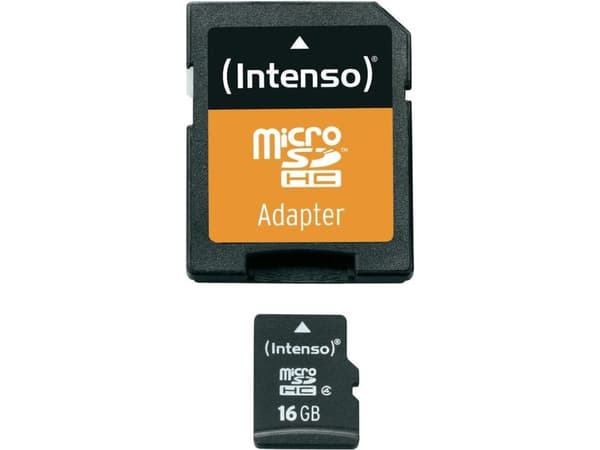 Intenso - Flashminnekort (microSDHC til SD-adapter inkludert) - 16 GB - Class 4 - 140x/34x - microSDHC