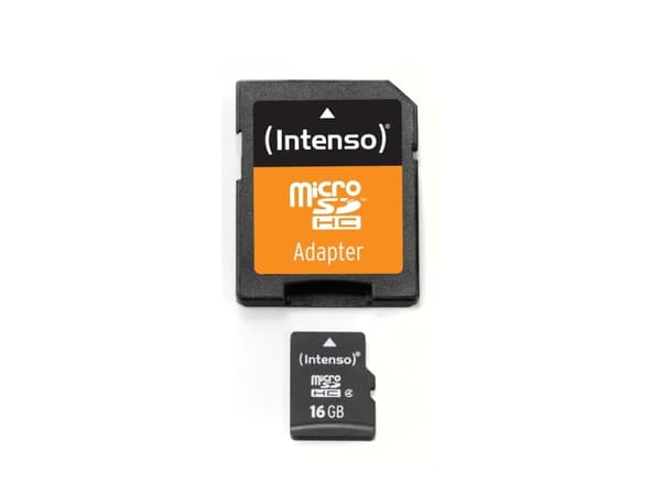 Intenso - Flashminnekort (microSDHC til SD-adapter inkludert) - 16 GB - Class 4 - 140x/34x - microSDHC