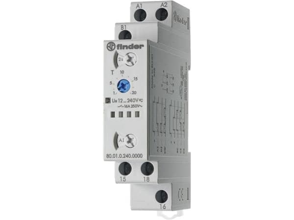 Finder 80.01.0.240.0000, Grå, 16 A, CE, 12 - 240 V, 50 - 60 Hz, -10 - 50 °C