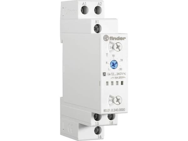 Finder 80.01.0.240.0000, Grå, 16 A, CE, 12 - 240 V, 50 - 60 Hz, -10 - 50 °C