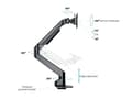 Miniatyrbild 1 av 5: Multibrackets M VESA Gas Lift Arm Single HD - Monteringssats (vridbar arm, bordsfäste) - för platt panel - aluminium - svart - skärmstorlek: 15"-32"