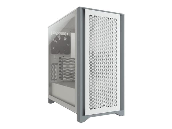CORSAIR 4000D AIRFLOW - Tower - ATX - sidepanel med vindu (herdet glass) - ingen strømforsyning (ATX) - hvit - USB/lyd