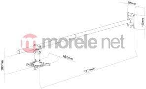 Art Projector Mount 100-200cm PROJEKTORIN SEINÄTELINE P-106B 15KG musta (P-106B BLACK)