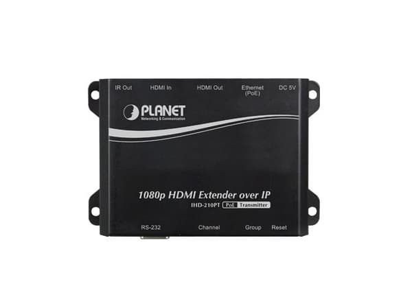 PLANET IHD-210PT, 1920 x 1080 piksler, AV-sender, 100 m, Sort, HDCP