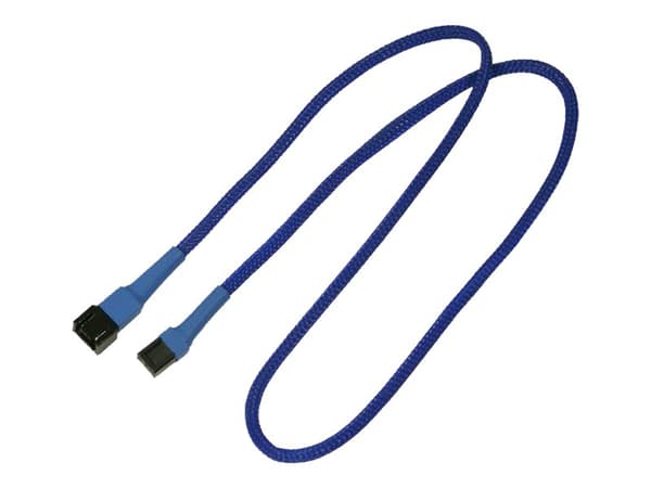 Nanoxia - Forlengelseskabel for viftestrømforsyning - 3-pins Molex (hunn) til 3-pins Molex (hann) - 60 cm - blå