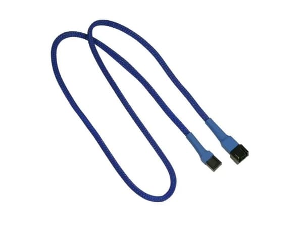 Nanoxia - Forlengelseskabel for viftestrømforsyning - 3-pins Molex (hunn) til 3-pins Molex (hann) - 60 cm - blå