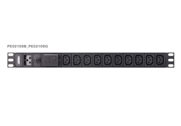 ATEN Basic PDU PE0210SG - Strømfordelerenhet (kan monteres i rack) - AC 100-240 V - 3840 VA - inngang: IEC 60320 C20 - utgangskontakter: 10 (10 x IEC