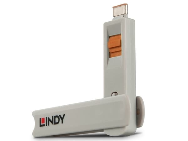Lindy 40428, Nyckel till portblockerare, USB Type-C, Grå, Orange, 4 styck, 10 g