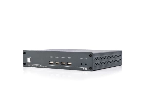 Kramer 692 4K60 4:2:0 HDMI MM/SM Fiber Optic Receiver with USB, Ethernet, RS-232, IR & Stereo Audio over Ultra-Reach HDBaseT 2.0 - Video/ljud/infrarö