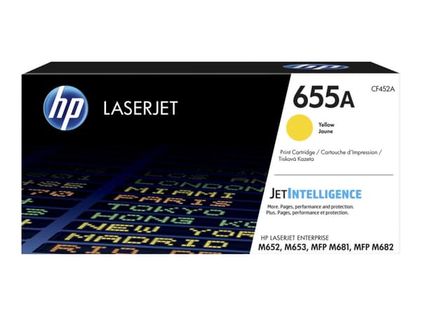 HP 655A - Gul - original - LaserJet - tonerkassett (CF452A) - för Color LaserJet Managed Flow MFP M681; LaserJet Enterprise Flow MFP M681, MFP M682