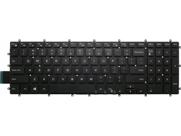 Dell - Tangentbord - bakgrundsbelyst - Amerikansk engelska - rekonditionerad