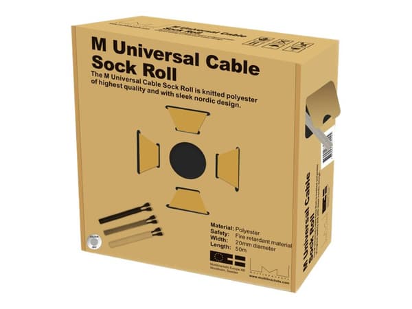 Multibrackets M Universal Cable Sock Roll 20 mm x 50 m - Kabelordner - sølv