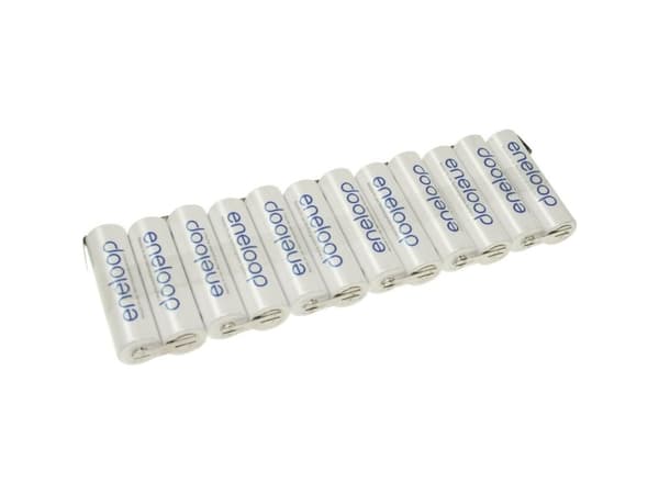 Panasonic eneloop Reihe F1x12 Batteripakke Celletal: 12 Batteristørrelse: R6 (AA) U-loddefane NiMH 14.4 V 1900 mAh
