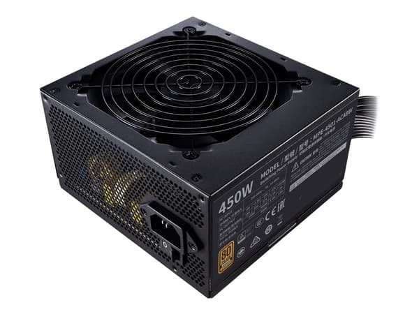 Cooler Master MWE Bronze V2 450 - Strømforsyning (intern) - ATX12V 2.52/ EPS12V - 80 PLUS Bronze - AC 200-240 V - 450 watt - aktiv PFC - Europa